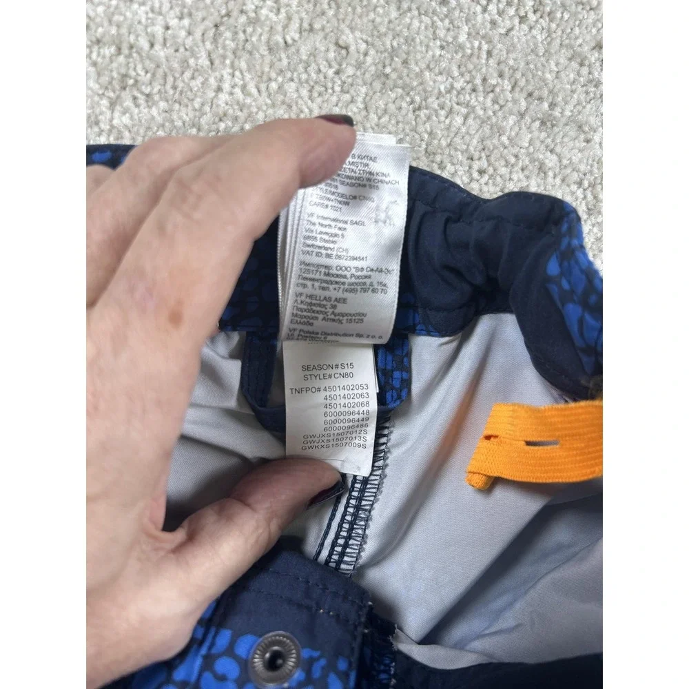 North Face Shorts Boys XS 6 Blue Black Swim Trunks‎ Adjustable Waist Quick Dry